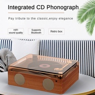 Retro Multifunctional CD Player Portable High Fidelity Audio Quality  Speaker All-in-one Multi Record Compatible Rechargeable Phonograph