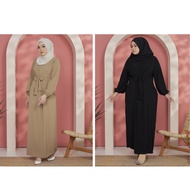 Youwearmodesty Plus Size Maxi dress Muslimah, Lumina Jubah, Crinkle Dress Abaya Hitam