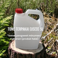 5L Tong Putih Terpakai Jerry Can HDPE Bottle Used