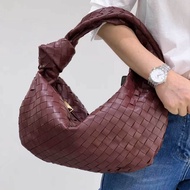 Sheepskin Hand-Woven Knotted Bag Inside Out Full Sheepskin Portable Shoulder Bag Elegant Atmospheric