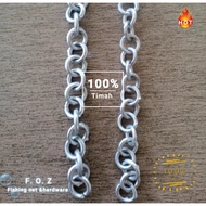 100% Rantai Timah No.2 ~&gt; No.6 Rantai Jala Ikan Udang 100% Timah Lead Casting Net Chain Fishing Casting