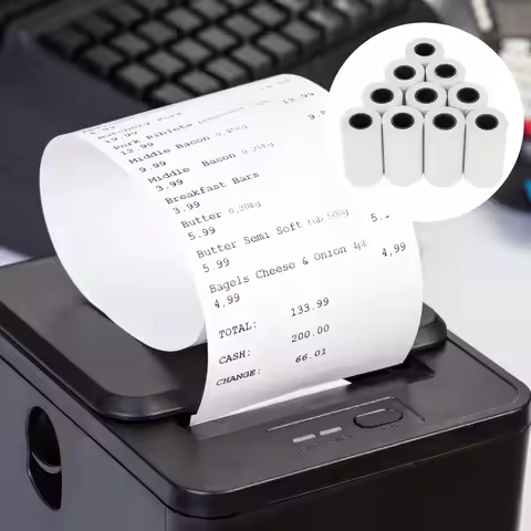 10 Rolls Thermal Pos Paper Roll Crisp Clear Printing Cash Register Paper Roll for Supermarket Bank R
