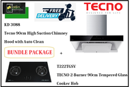 TECNO HOOD AND HOB BUNDLE PACKAGE FOR  ( KD 3088 &amp; T 222TGSV) / FREE EXPRESS DELIVERY