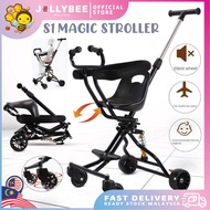 Jollybee Baby Foldable Magic Stroller S1 (BLACK) Ultra Lightweight 4 Wheels Scooter For Kids Childre