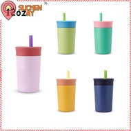SUCHENMY Toddler Cup with Straw, 12 Oz Spill Resistant Kids Water Bottle, Easy To Clean Stainless St