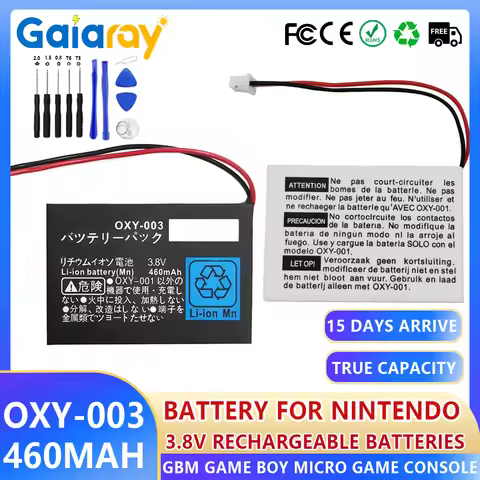 3.8V Lithium Battery OXY-003 460mAh Rechargeable Battery For Nintendo Oxy003 GBM Game Boy Micro Game