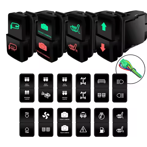12V LED Dual Push Button Switch for Toyota Land Cruiser Prado 120 100 Series 4Runner FJ Cruiser Taco
