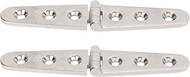 Pair Heavy Duty Strap Hinge with Holes, 316 Stainless Steel Marine Boat Door Gate Hinge, Mirror Poli