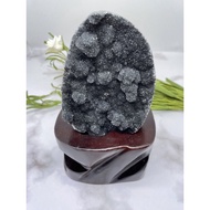 Black Amethyst Geode with Customised Stand