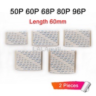 2pcs Tcon Board Flex Cable 50P 60P 68P 80P 96P Length 6cm 60mm Gold Plated Flexible Flat Cable FFC F