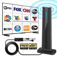 Digital TV Antenna for Smart TV Indoor,2025 TV Antenna with 3M Stick Base, 360°&Long Range Reception