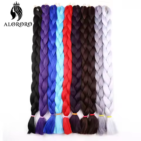 Alororo 32 Colors Jumbo Braid Hair Pure Braiding Hair Synthetic Hair Extensions 82 Inches Hair Braid