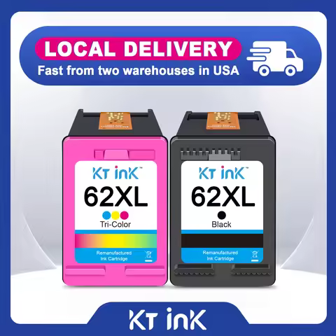 Ink 62 XL Cartridge Compatible for 62XL hp Printer Ink Black Tri-Color for Envy 5540 5640 7640 8000 