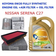NISSAN SERENA C27 2.0 HYBRID OIL FILTER + AIR FILTER + KOYOMA 0W20 FULLY SYNTHETIC ENGINE OIL