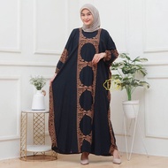 Paula Kaftan Modern Lengan Karet Busui Zipper Depan Gamis Lowo Simple / gamis kaftan wanita / gamis