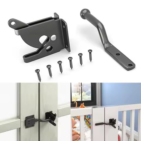 Auto Gate Latch Fence Lock Door Buckle Latch Buckles With Rope Lockable Gate Spring Auto Pad Lock Ga