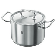 ZWILLING 雙人 Twin Classic SIGMA Classic底座18/10不鏽鋼雙耳湯鍋 附蓋 電磁爐/烤箱適用 4L 1個 20cm 銀色