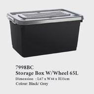 7998BC 65L storage box with 6wheels
