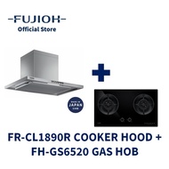 FUJIOH FR-CL1890R Made-in-Japan OIL SMASHER Cooker Hood (Recycling) + FH-GS6520 Gas Hob with 2 Burners