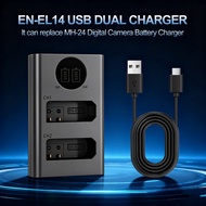 EN-EL14 EN-EL14a battery charger, dual battery charger (replacement for MH-24 charger) suitable for 