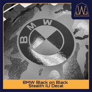 BMW Black on Black Stealth Motorcycle IU Decal