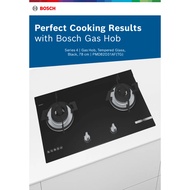 Bosch PMD82D31AF Built-in Black Tempered Glass Gas Hob 2 Gas Burners Town gas only