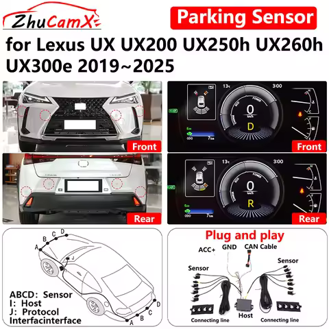 ZhuCamX for Lexus UX UX200 UX250h UX260h UX300e 2019-2025 Car OEM Parking Sensor Front Rear Reverse 