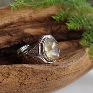 天然鈦晶戒指 戒指 5.7公克 天然黃金髮晶 乾淨亮白 #山奇藝術