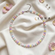 Colorful Pearl Necklace Colorful Necklace Aesthetic DIY Necklace