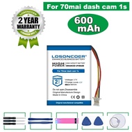 Battery 600mAh For 70mai Smart Dash Cam 1S / Midrive D06, D07, For Xiaomi 70mai M300 Vehicle Camera 