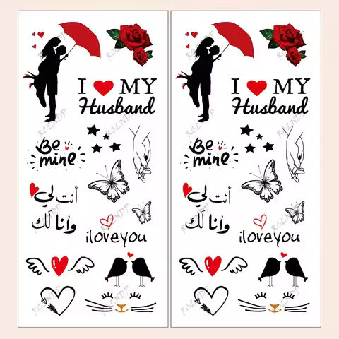 Waterproof Temporary Tattoo Sticker Couple Butterfly Bird Star Arabic Fake Tatto Flash Tatoo arm Tat