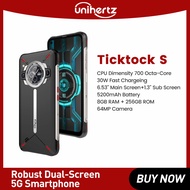 Unihertz Ticktock S Rugged 5G Smartphone 8GB 256GB Cell Phone 5200mAh Mobile Phone 64MP Camera 30W D