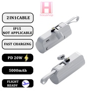 PowerBank Mini 5000mAh Portable Charger Lightweight Power Bank With iPhone Power Bank Fast Charging With Type-C Cabl