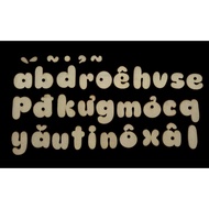 Fat letter set made of natural wood