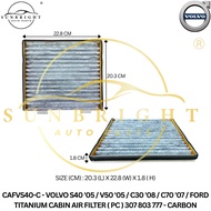 VOLVO S40 '05 / V50 '05 / C30 '08 / C70 '07 / FORD TITANIUM CABIN AIR FILTER ( PC ) 307 803 777 - CA