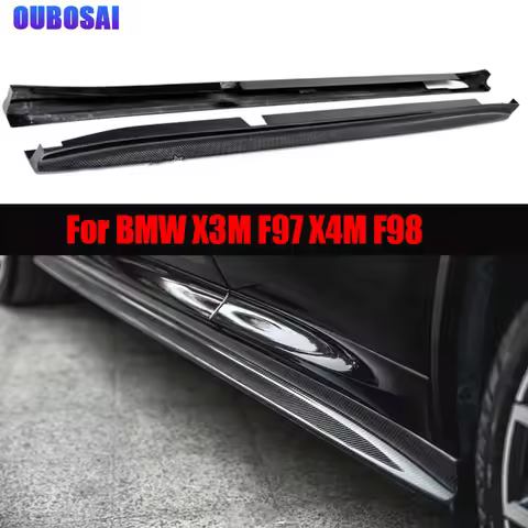 For BMW X3M F97 X4M F98 Carbon Fiber Side Skirt Splitters Cupwings Winglets Canards Apron Bumper Sid