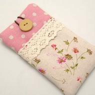 客製化電話包 手機袋 手機保護布套例如 iPhone 粉紅小花 (P-42)
