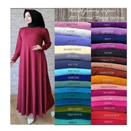 Gamis jersey polos terbaru / gamis polos bahan jersey  zoya / gamis jersey polos jumbo