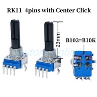 1pc RK11 4Pins Flx6 Ddj400 Pioneer DJ With Center Click Midpoint Mixer Potentiometer B103 B10K 23MM 