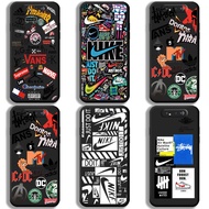 Case Samsung Galaxy A8 A9 A90 A91 A9S A8 Plus A9 Star 5G Phone Case Trendy Creativity Brand and tag Straight Edge Shockproof Soft Silicone Cover