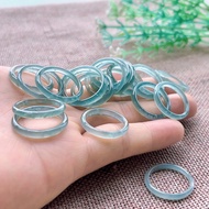 Ice Blue Water Natural A Goods Jade Jade Jade Ring Female Mini Thin Edge Jade Ring Jade Ring Ring Ma