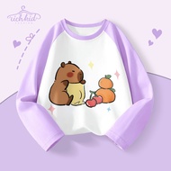 Richkid long-sleeved T-shirt with Capybara (C7) image, cute, insect bites.