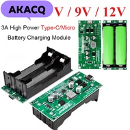 Type-C / Micro 15W 3A 18650 Lithium Battery Charger Module DC-DC Step Up Booster Fast Charge UPS Pow
