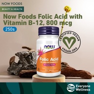 [Local Delivery] Now Foods, Folic Acid with Vitamin B-12, 800 mcg, 250 Tablets