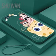 Casing Apple iPhone7PLUS Phone Case SpongeBob SquarePants Soft Case Silicone Lanyard Phone Case