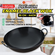 SUPERSAVE Stainless Steel Pan Non-stick Pan Double Handle Enamel Wok Kuali Non Stick Cookware Kuali Hitam / Kuali Besi