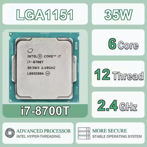 Intel Core I7-8700T 2.4GHz 6 Cores 12 Thread 12M 35W I7 8700T CPU Processor PC Desktop I78700T Packa
