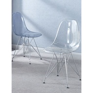 2026 Eames Transparent Chair Nordic Style Armrestless Simple Backrest Leisure Chair Influencer Plast