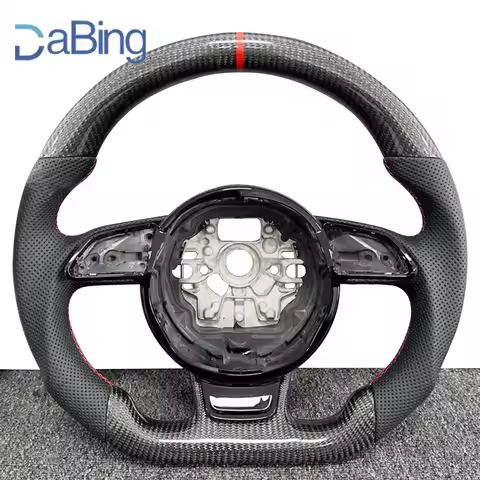 Suitable for Audi A1 A6 2012~2018/A7 2011~2018/A8 2013~2018/S6 2013~2018/Carbon fiber flat bottomed 