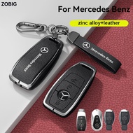 ZOBIG Track Zinc alloy Car Key Fob Cover Case Protect Holder for 2025 Mercedes Benz A C E S class E6